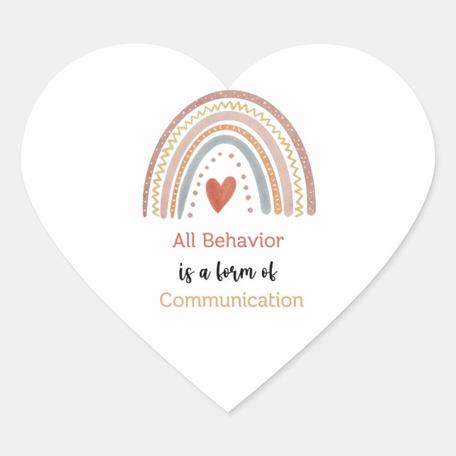 All Behaviour Form of Communication Autism Special Heart Sticker (Front)