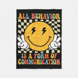 All Behaviour Is A Form Of Communication Autism Aw Fleece Blanket