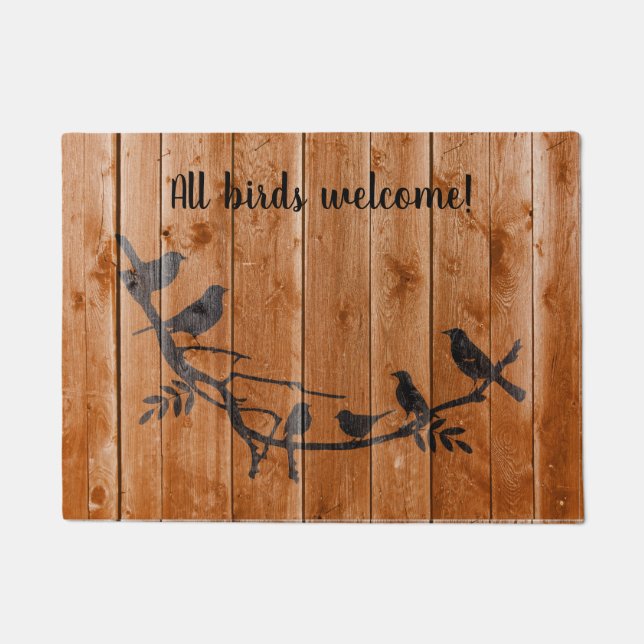 All Birds Welcome Funny Birdwatcher Birding Gift Doormat (Front)