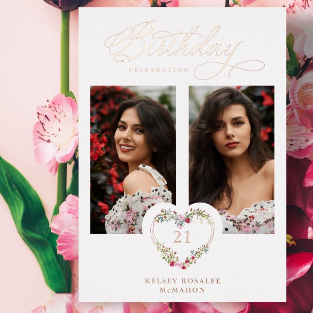 All Birthday Real Rose Gold 2 Photos Floral Heart  (Creator Uploaded)