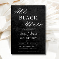 All Black Affair 40th Birthday Party Elegant
