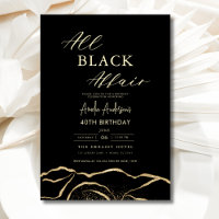 All Black Affair Agate Birthday Party Elegant