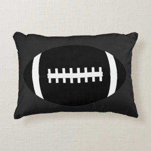 All Black American Football Boys Room Throw Pillow