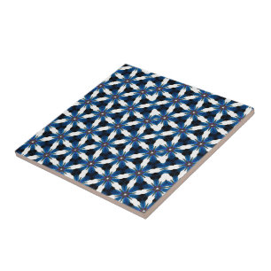 All Black & Blue & White Tile