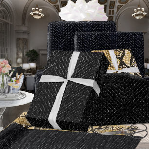 All Black Viper Exotic Snakeskin Wrapping Paper