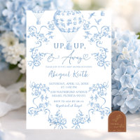 All Blue Toile Hot Air Balloon Baby Shower