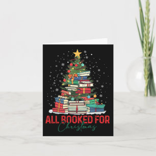 All Booked For Christmas Book Christmas Tree Light Card