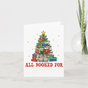 All Booked For Christmas Book Christmas Tree Light Card