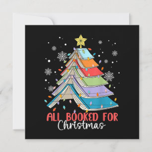 All Booked For Christmas Book Christmas Tree Light Invitation