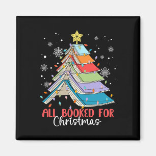 All Booked For Christmas Book Christmas Tree Light Magnet