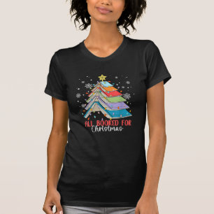 All Booked For Christmas Book Christmas Tree Light T-Shirt