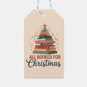 All Booked for Christmas Book Tree Xmas Teacher  Gift Tags