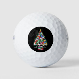 All Booked For Christmas Book Xmas Gift Librarian Golf Balls