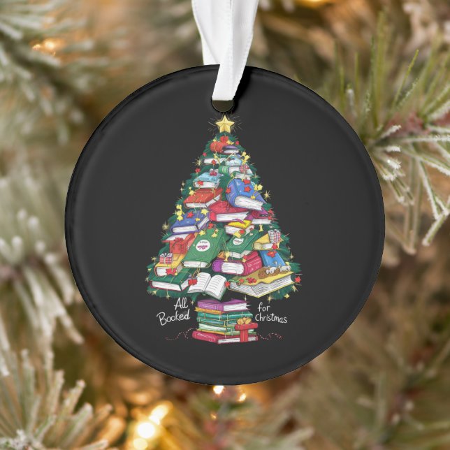 All Booked For Christmas Book Xmas Gift Librarian  Ornament (Tree)