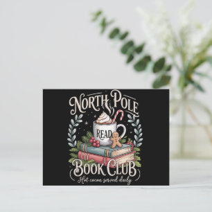 All Booked for Christmas Coquette Xmas Book Club Holiday Postcard