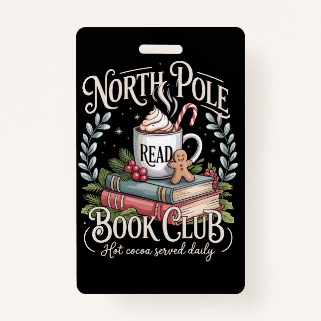 All Booked for Christmas Coquette Xmas Book Club  ID Badge (Front)