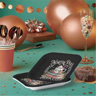 All Booked for Christmas Coquette Xmas Book Club Paper Plate