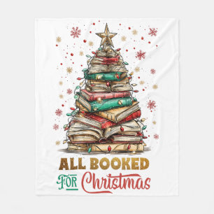 All Booked for Christmas  Fleece Blanket