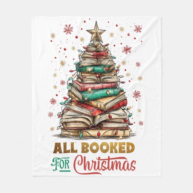 All Booked for Christmas  Fleece Blanket (Front)