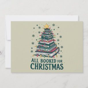All Booked For Christmas Gift for Librarian Lover Holiday Card