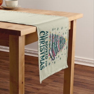 All Booked For Christmas Gift for Librarian Lover Short Table Runner