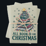 All Booked For Christmas Gift for Librarian Lover Wrapping Paper Sheet<br><div class="desc">All Booked For Christmas Gift for Librarian Bookworm Book Lovers</div>