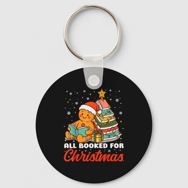 All Booked For Christmas Gingerbread Christmas Tre Key Ring (Front)