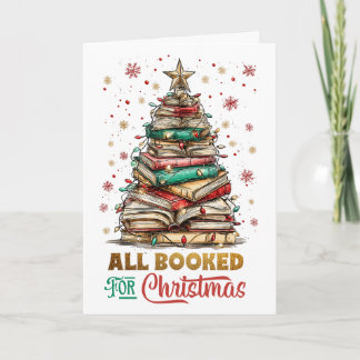 All Booked for Christmas Holiday Card
