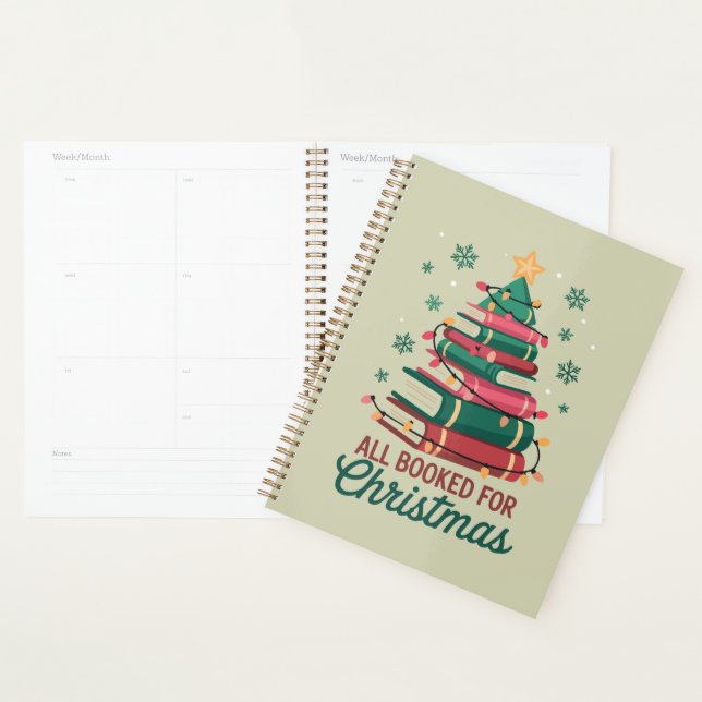All Booked For Christmas Librarian Book Lover Tree Planner (Display)
