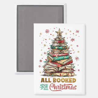 All Booked for Christmas Magnet