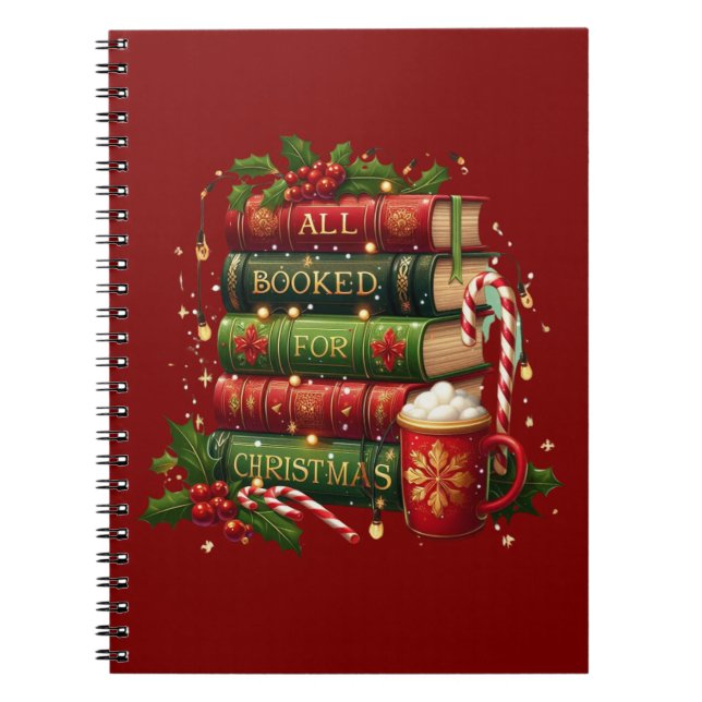 All booked for Christmas Notebook (Front)