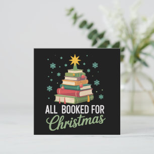 All Booked For Christmas Tree Books Teacher Xmas  Invitation