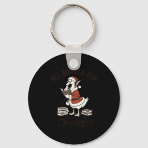 All Booked For Christmas, Vintage Santa Goose, Boo Key Ring