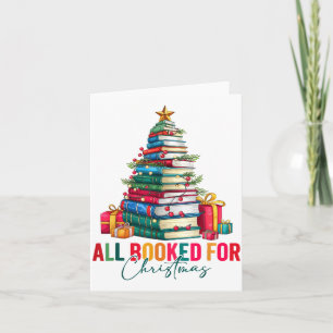 All Booked For Christmas Xmas Tree Teacher Holiday Card
