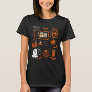All Booked for Fall Autumn Reading Collage T-Shirt