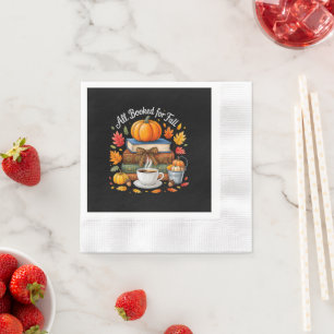 All Booked for Fall Books Coffee Cosy Autumn Napkin