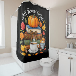 All Booked for Fall Books Coffee Cosy Autumn Shower Curtain