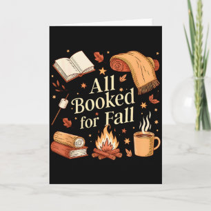 All Booked For Fall Books Coffee Fall Leaves Pumpk Card