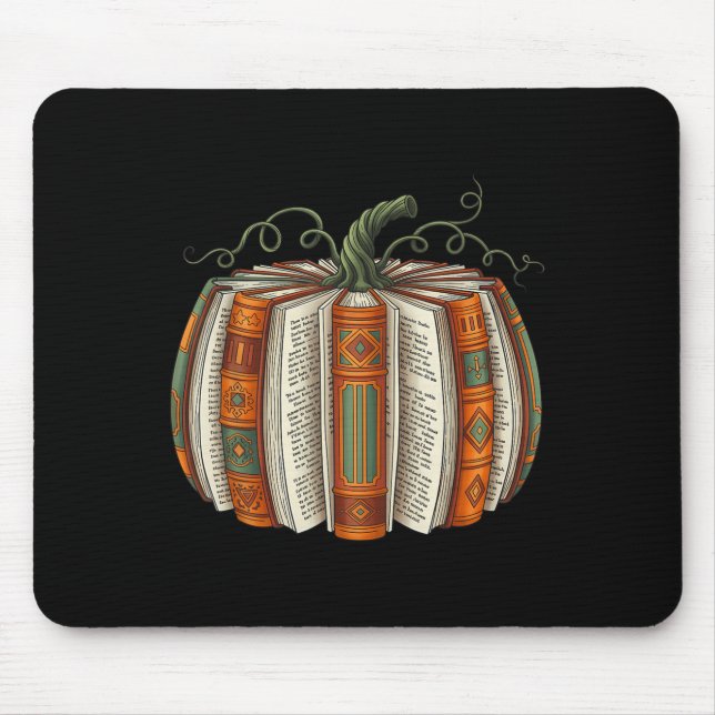 All Booked For Fall Pumpkin Autumn Librarians Teac Mouse Pad (Front)