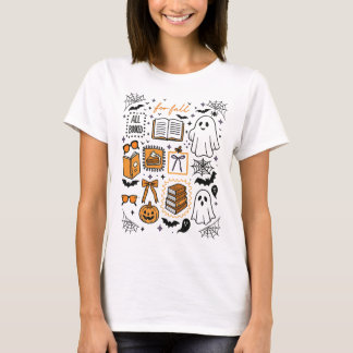 All Booked for Fall Spooky Ghost Book Lover T-Shirt