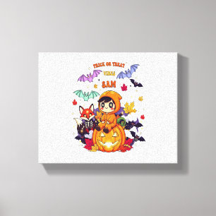 All Booked For Halloween Teacher Ghost Canvas Print