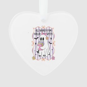 All Booked For Halloween Teacher Ghost Ornament