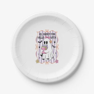 All Booked For Halloween  Teacher Ghost Paper Plate