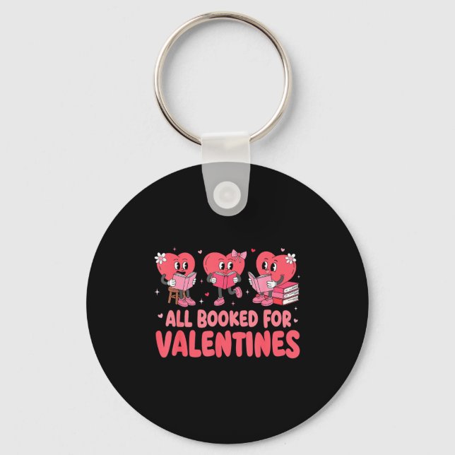 All Booked For Valentine Book Funny Teacher Kids G Key Ring (Front)