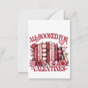 All Booked for Valentine Bookish Book lover Card