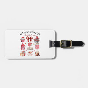 All Booked for Valentine's Day Illustration Luggage Tag