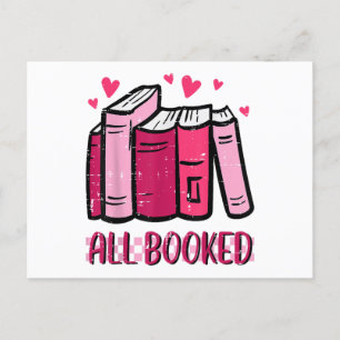All Booked Funny Read Book Reading Librarian Men W Holiday Postcard