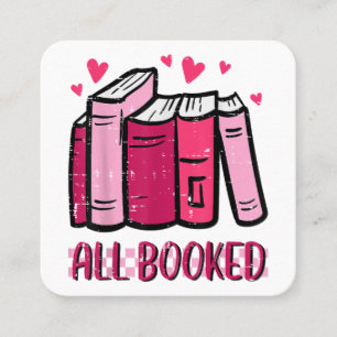 All Booked Funny Read Book Reading Librarian Men W Square Business Card
