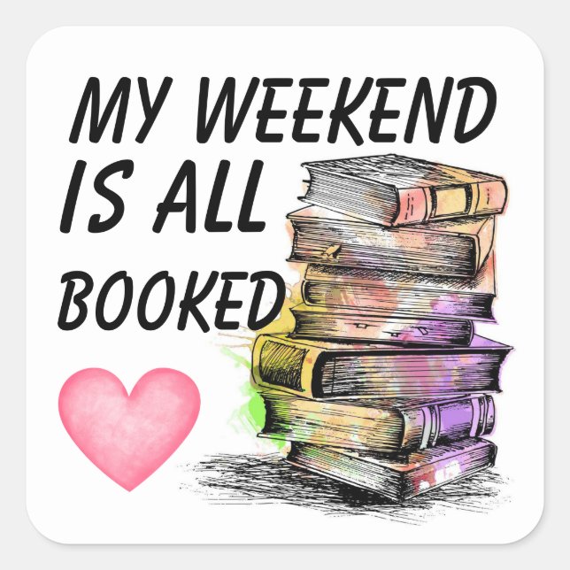 All Booked  Square Sticker (Front)