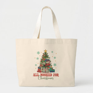 All Booked Up For Christmas Large Tote Bag